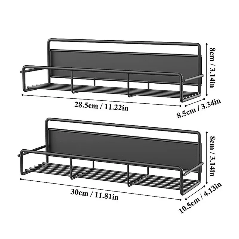 Black Magnetic Spice Rack Organizer 6