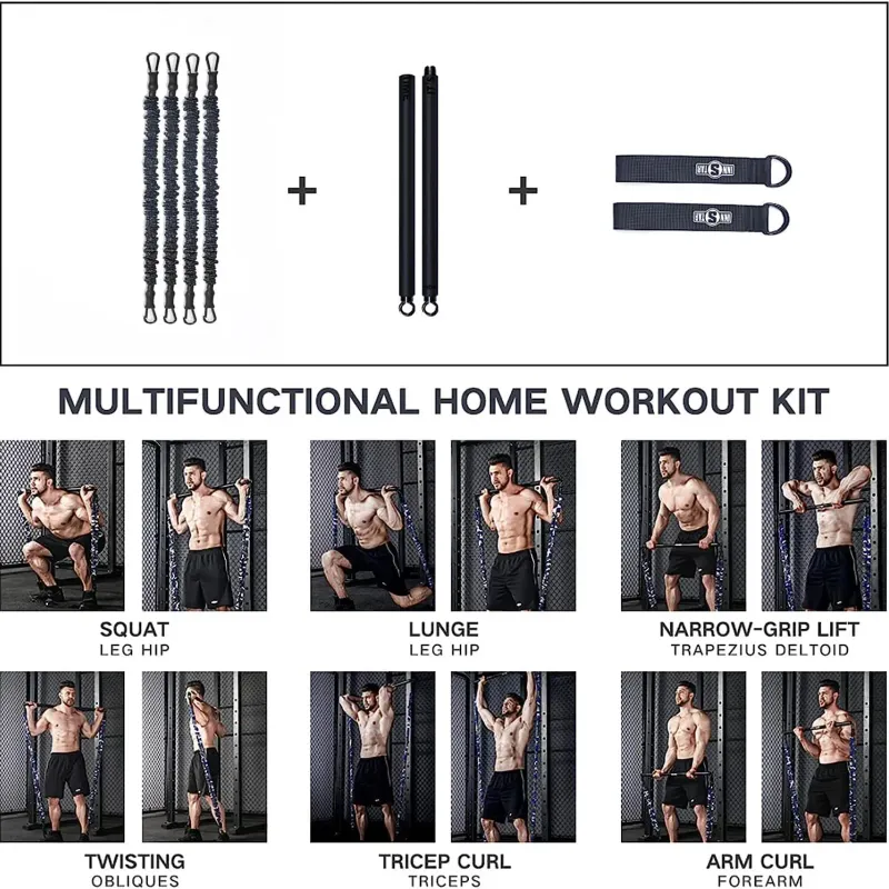 Heavy-Duty Resistance Bands Set with Bar 4