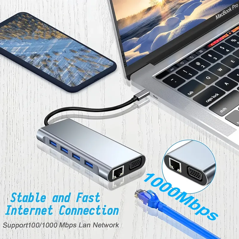 11-Port USB-C Docking Station with 4K HDMI 3
