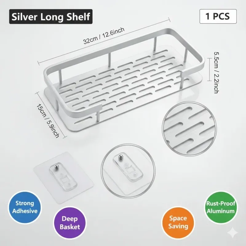 No-Drill Corner Shower Caddy 4