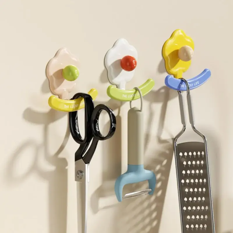 Flower Wall Hook No Drill Self-Adhesive 1