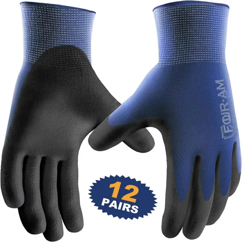 12-Pair PU Coated Work Gloves 1
