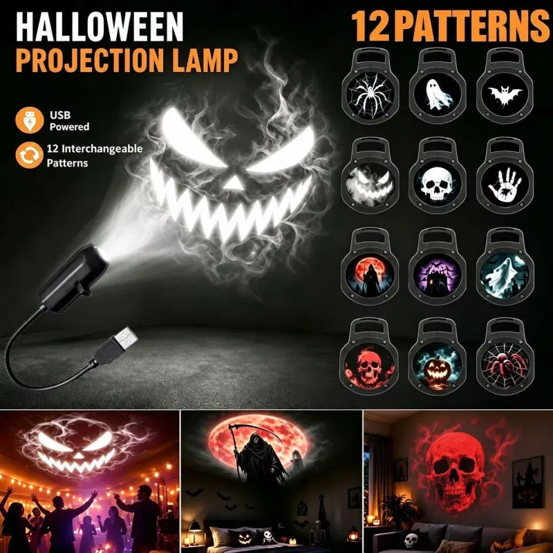 Halloween Ghost Skull USB Projector Light 1