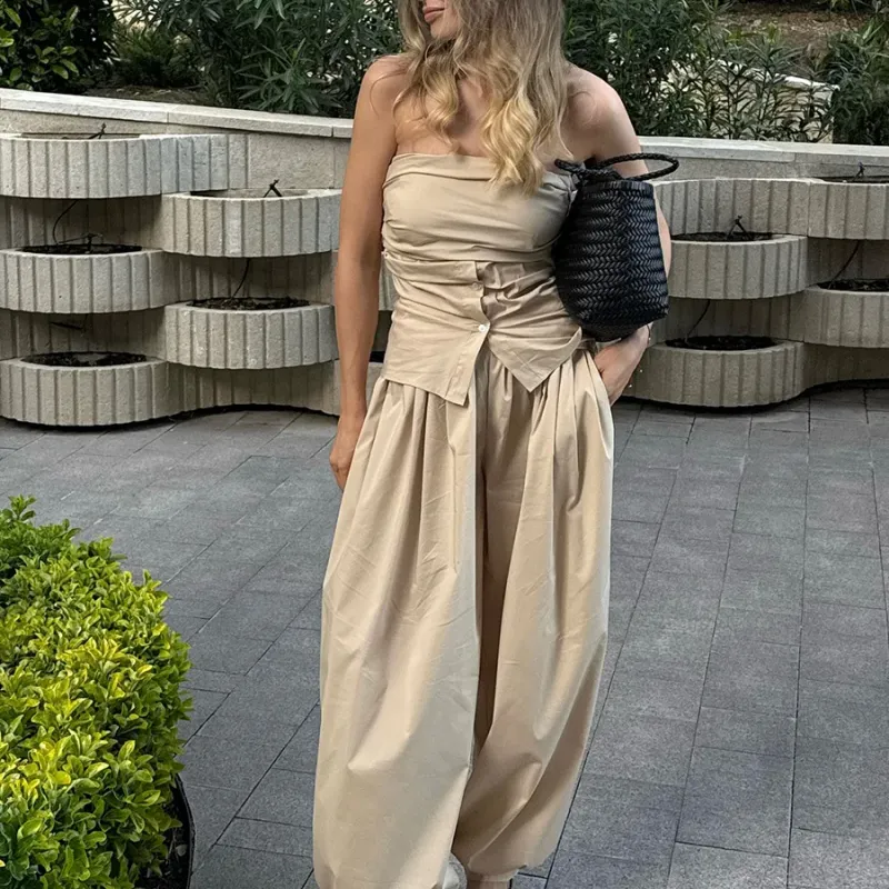 Cotton Lantern Wide Leg Pants 5