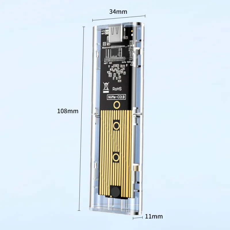 Dual Protocol M.2 SSD Enclosure 1