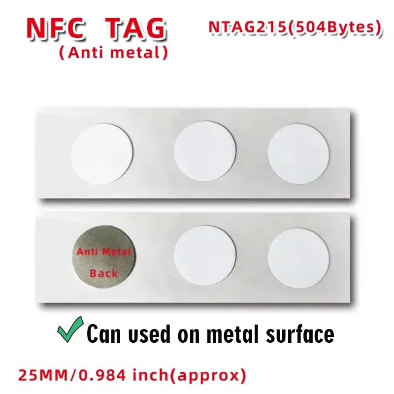 10Pc Anti-Metal NFC Stickers Ntag215 1