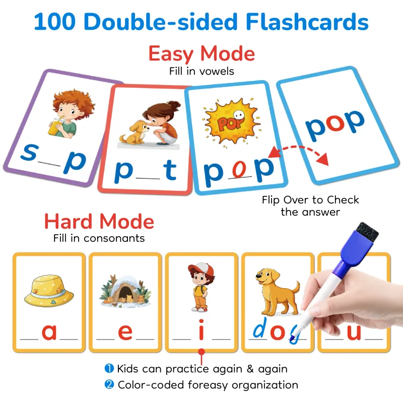 CVC Word Flash Cards Educational Toy 4