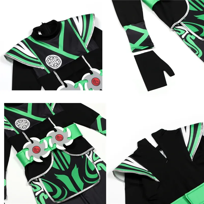 Green Ninja Kids Costume 9PC Set 5