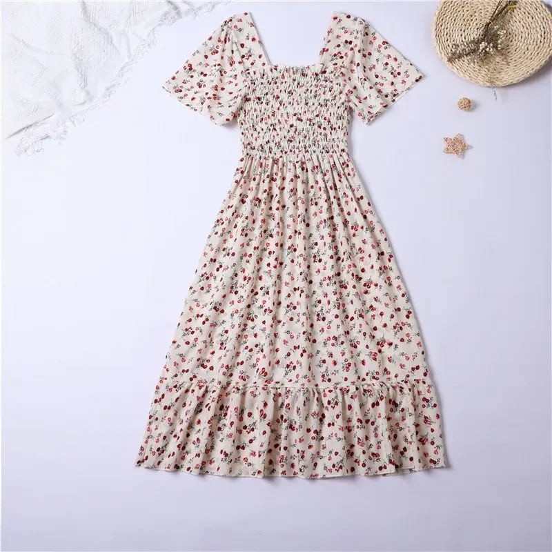 Chiffon Floral Midi Summer Dress 5