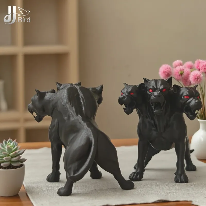 Gothic Three-Headed Dog Statue 5