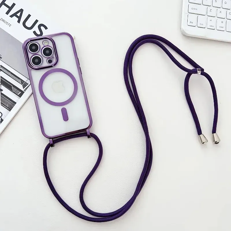 Crossbody Lanyard Plating MagSafe Case 2