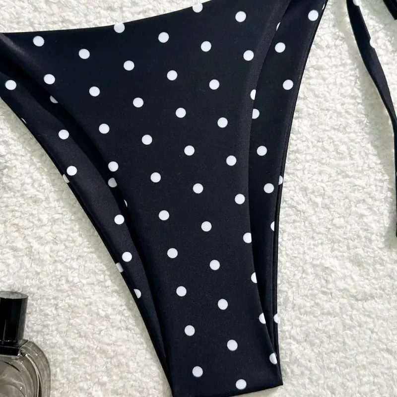 Polka Dot 2-Piece Bikini Set Black & White 5