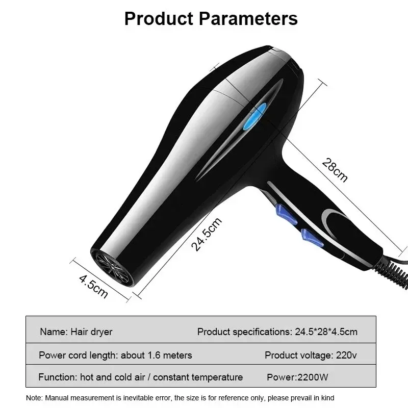 2200W Professional Ionic Hair Dryer 4