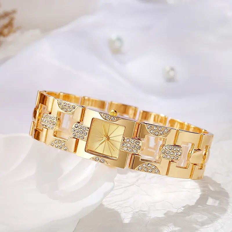 Diamond Square Dial Ladies Quartz Watch 6