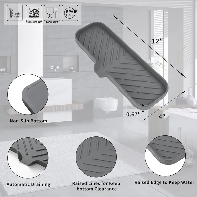 Silicone Soap Dish with Drain Spout 2