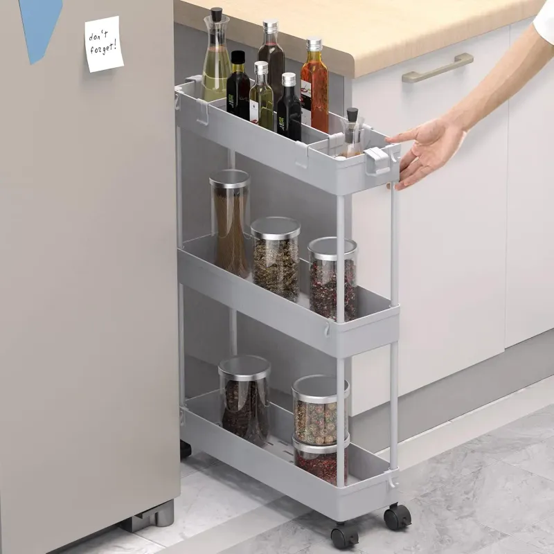 Slim 3-Tier Rolling Storage Cart 2