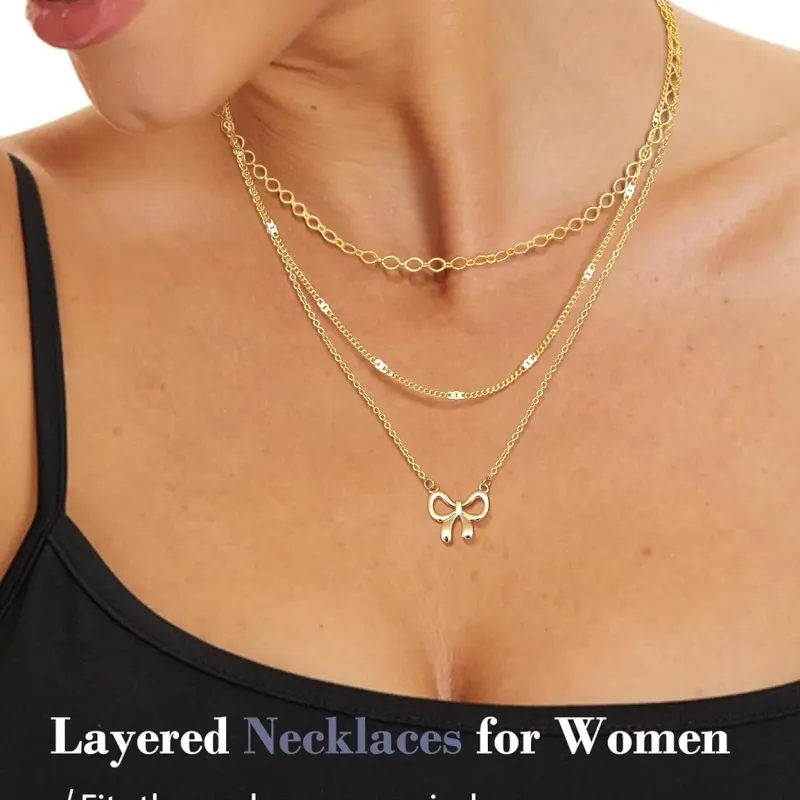 Dainty Layered Gold Necklace Set 2