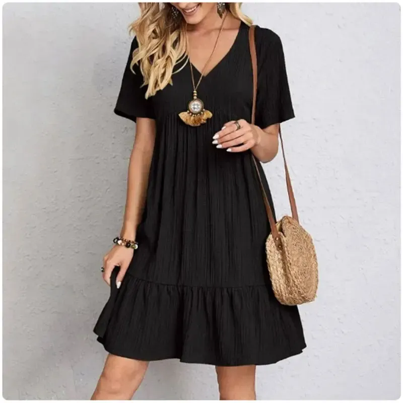 Summer Peplum V-Neck Ruffle Dress 5