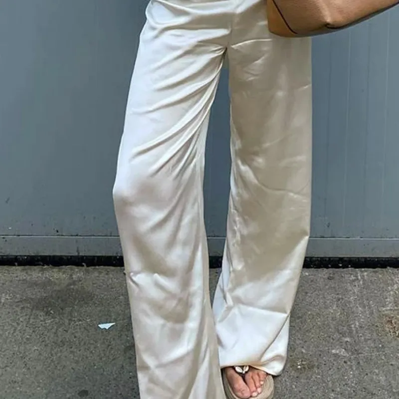 Satin Wide Leg Dress Pants 3