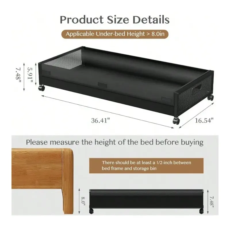 2-Pack Rolling Under Bed Storage Bins 4