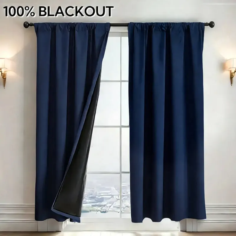 Blackout Thermal Curtain with Black Backing 2