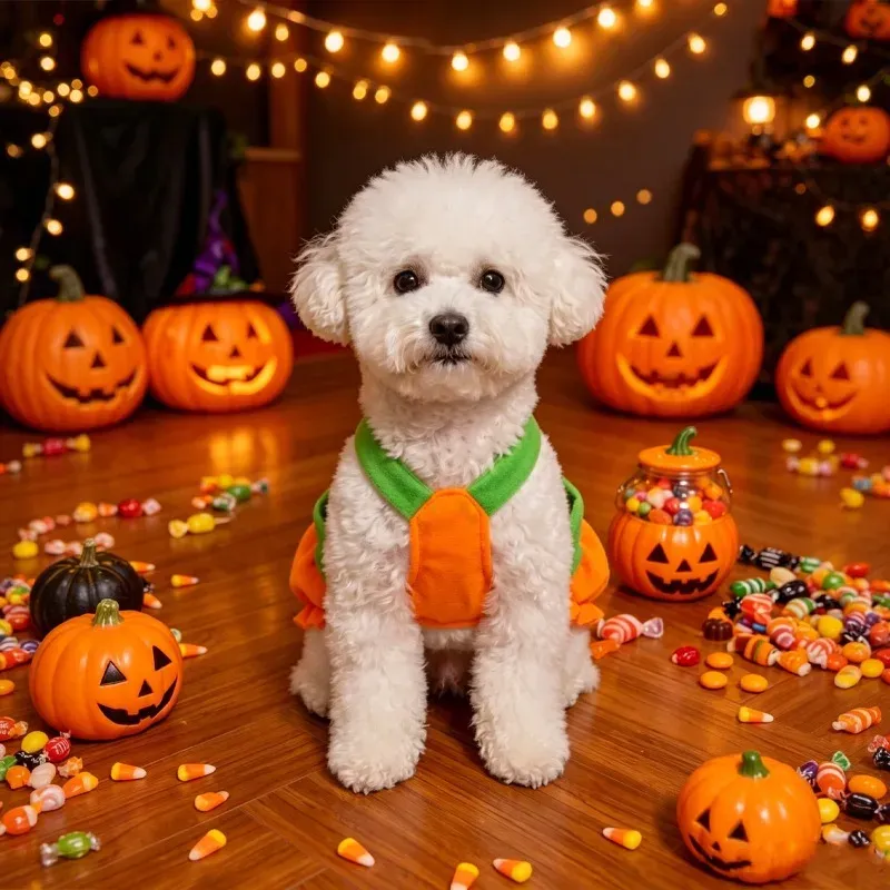 Halloween Pumpkin Pet Costume Overall 3
