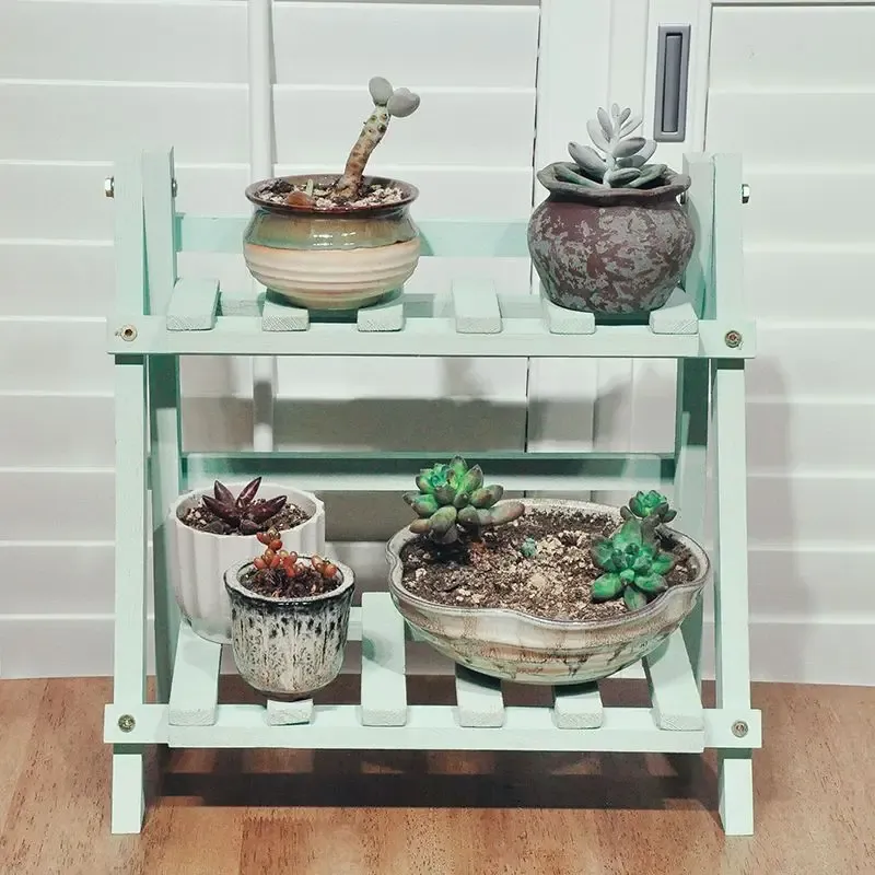 2-Tier Wood Plant Stand 5