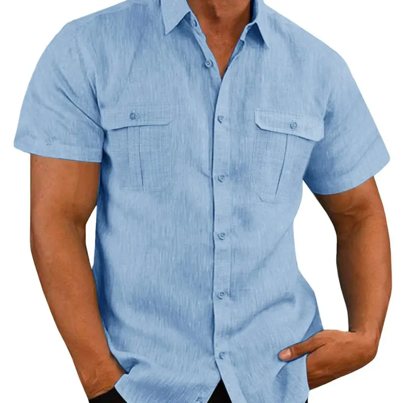Cotton Linen Men's Summer Casual Shirt 1