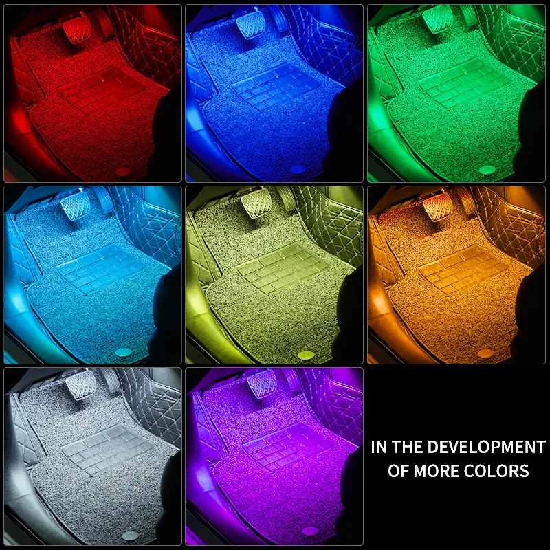 Neon LED Car Footwell Lights Kit 6