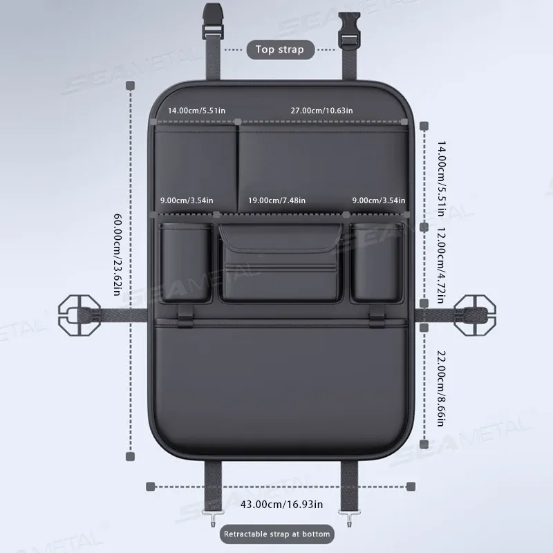 SEAMETAL 6-Pocket Car Seat Organizer 6