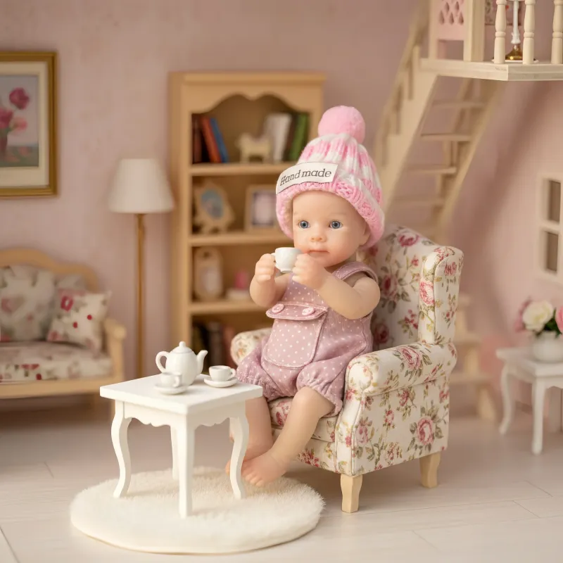 Mini Silicone Reborn Doll with Outfits 4