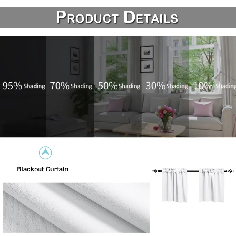 Thermal Blackout Short Curtain Panels 4