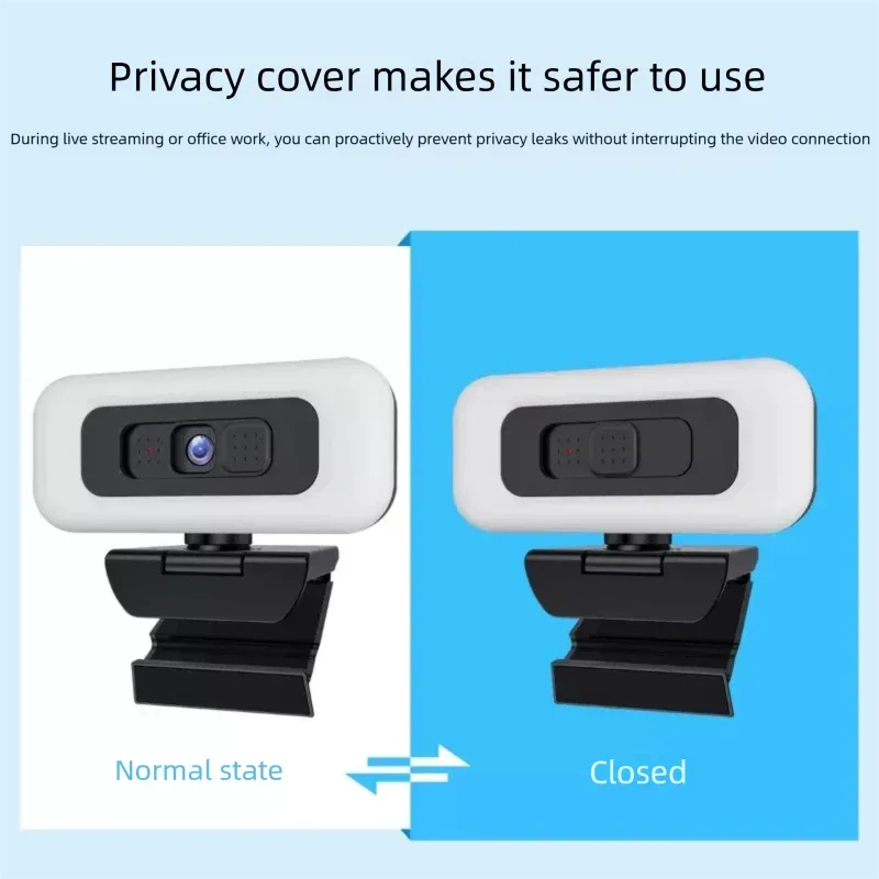 4K Webcam with LED Fill Light 6