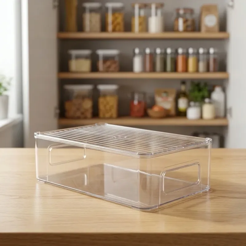 Acrylic Clear Storage Box with Handles 1