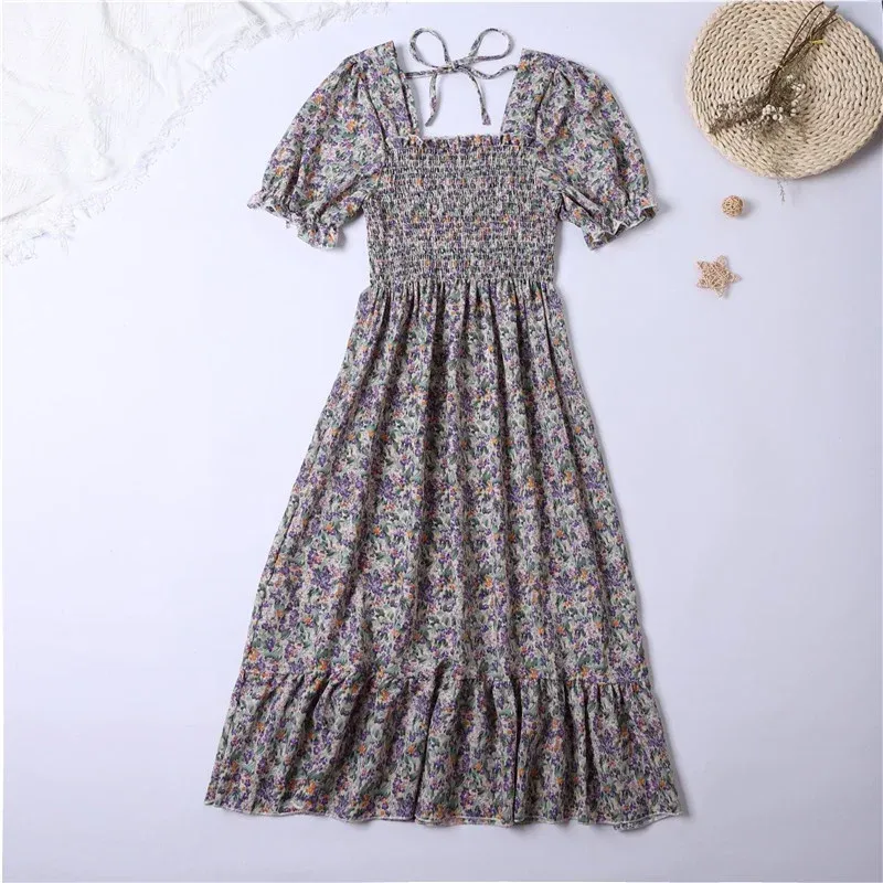 Pleated Chiffon Midi Beach Dress 6