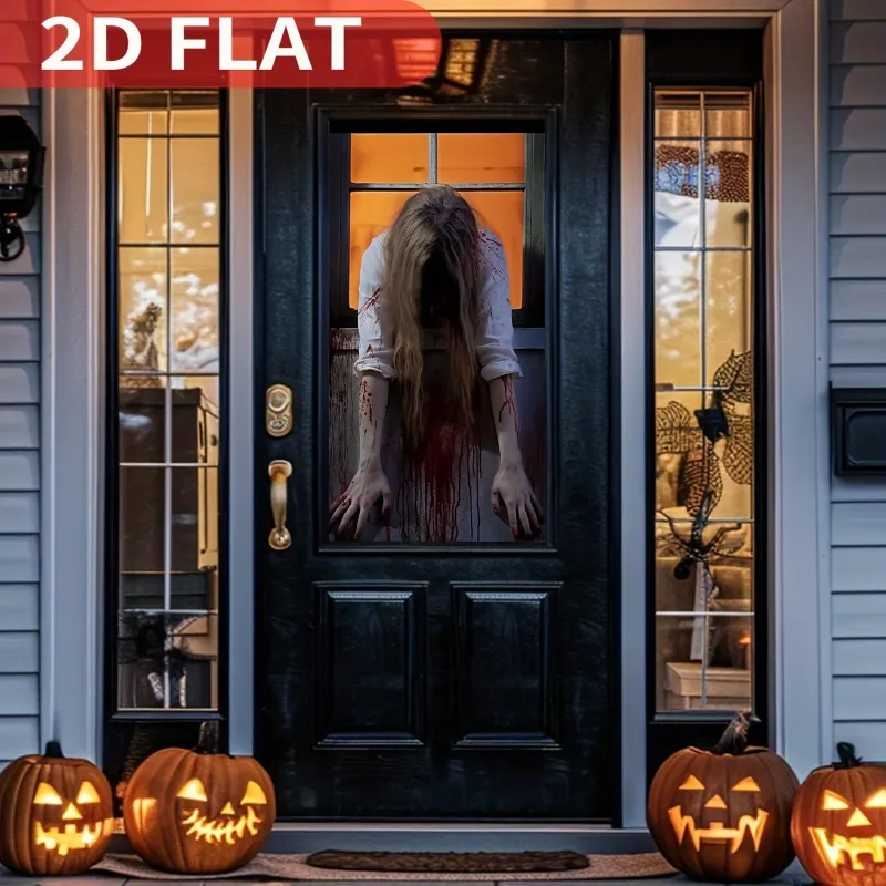 Scary Halloween Window Banner Cling 4