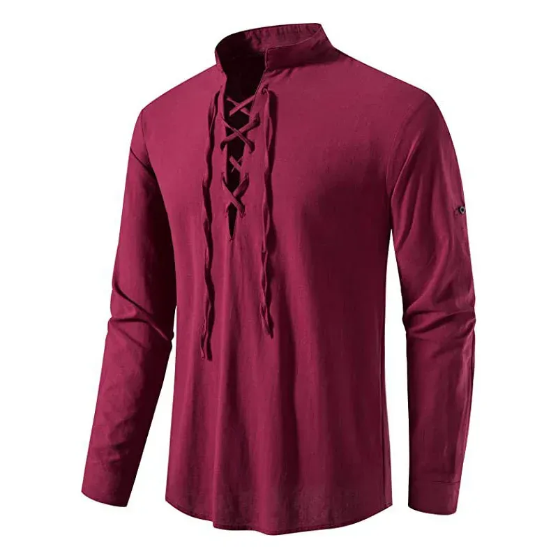 Medieval Viking Pirate Lace-Up Shirt 4