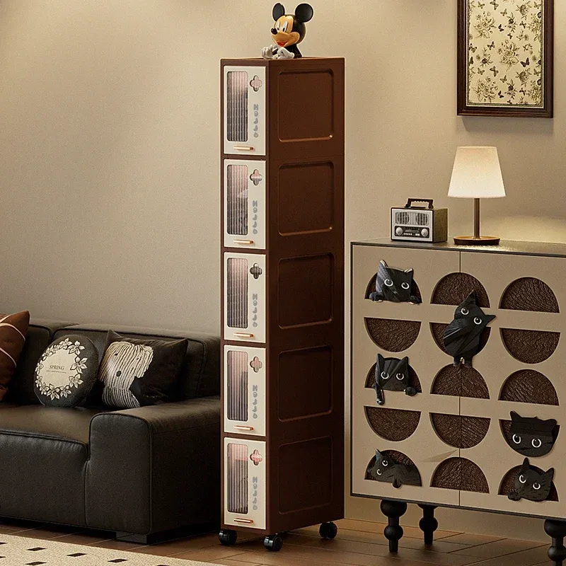 Slim Vintage Storage Cart with Drawers 3