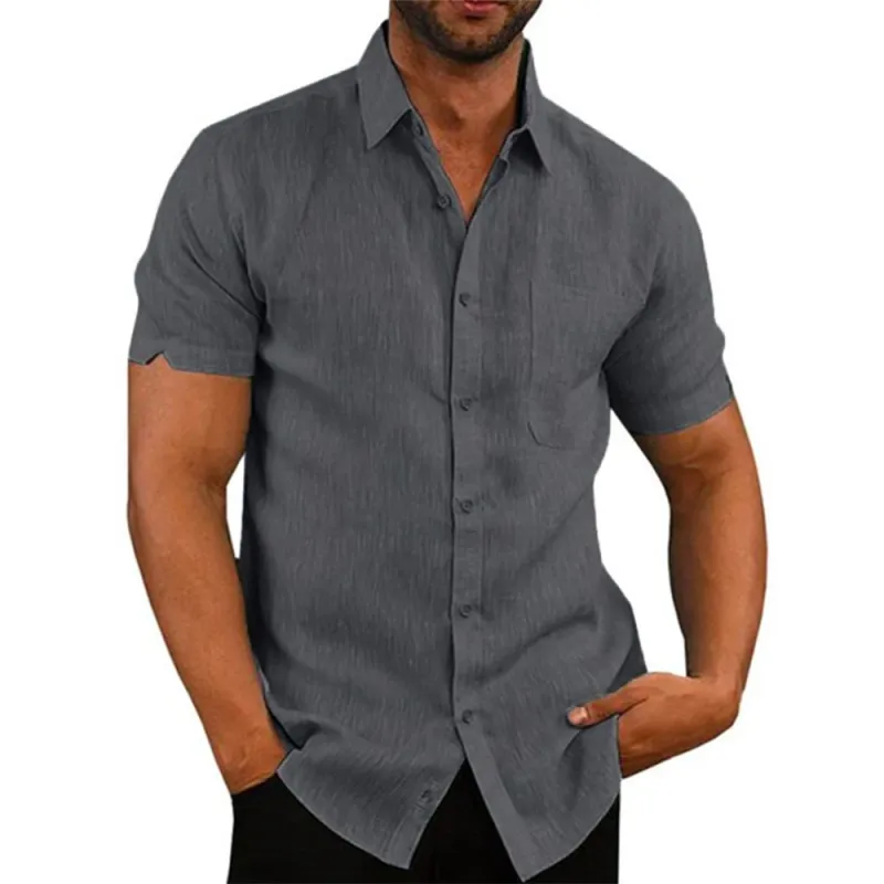 Cotton Linen Men's Casual Beach Shirt 2