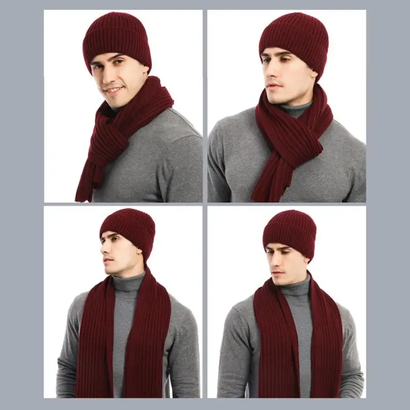 Winter Beanie Scarf Gloves 3-in-1 Set 6