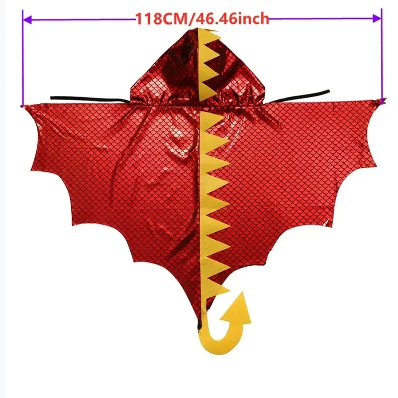Child Green Dinosaur Cloak Costume Set 2