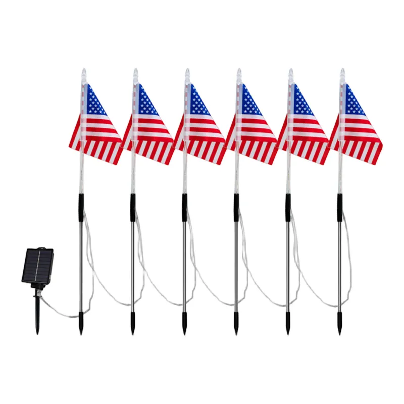 Solar American Flag Stake Lights 4