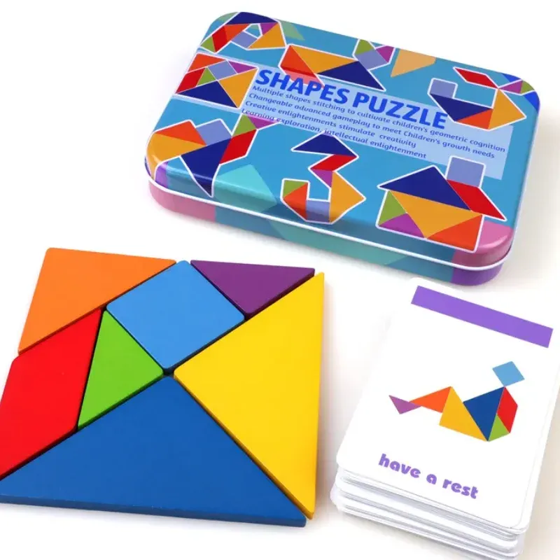 Wooden Montessori Tangram Puzzle Set 6