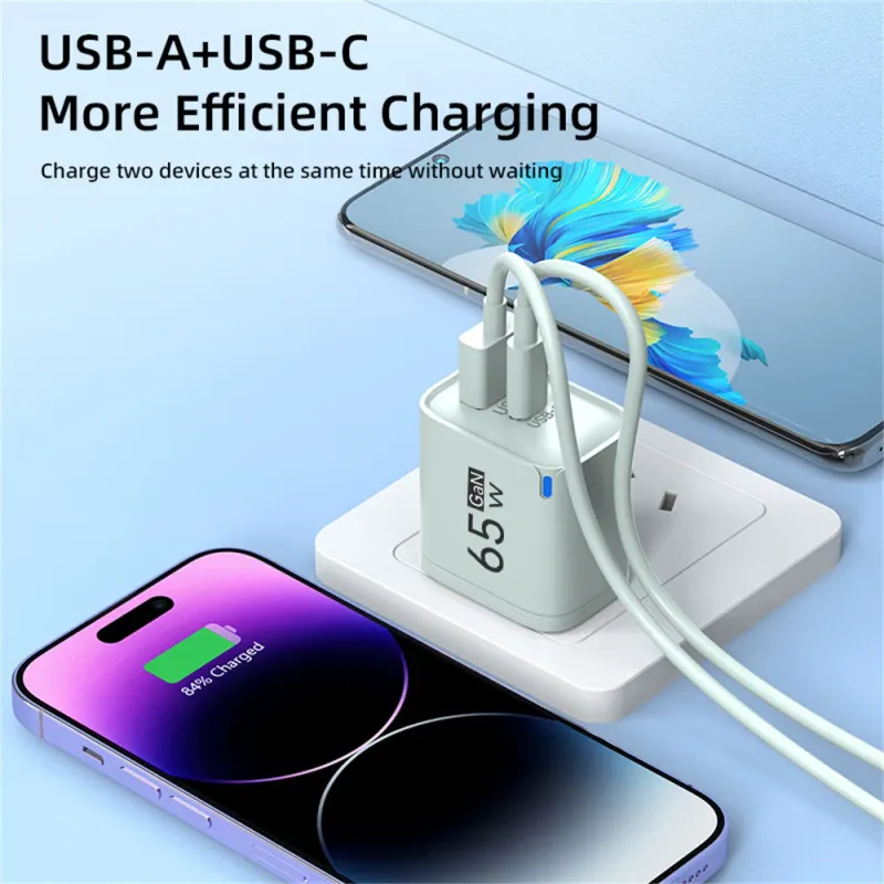 65W GaN Dual Port USB-C Fast Charger 4