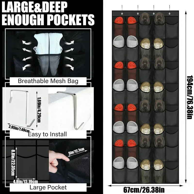 40-Pocket Wall-mounted Shoe Organizer 6