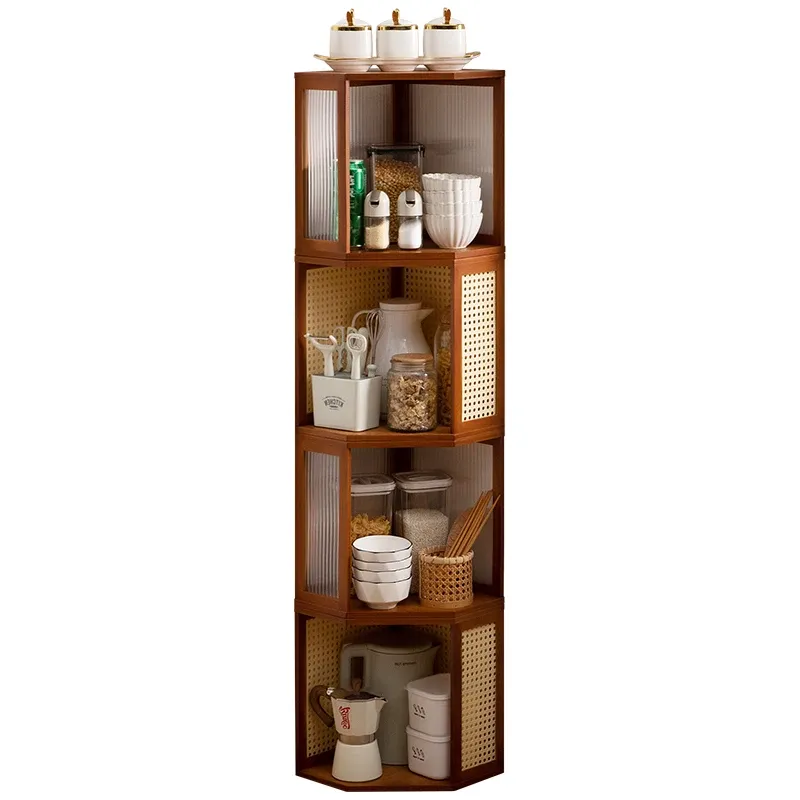 Bamboo Corner Spice Rack Organizer 6