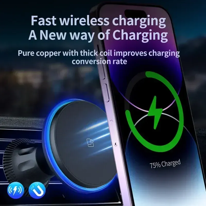 30W Magnetic Car Wireless Charger 5