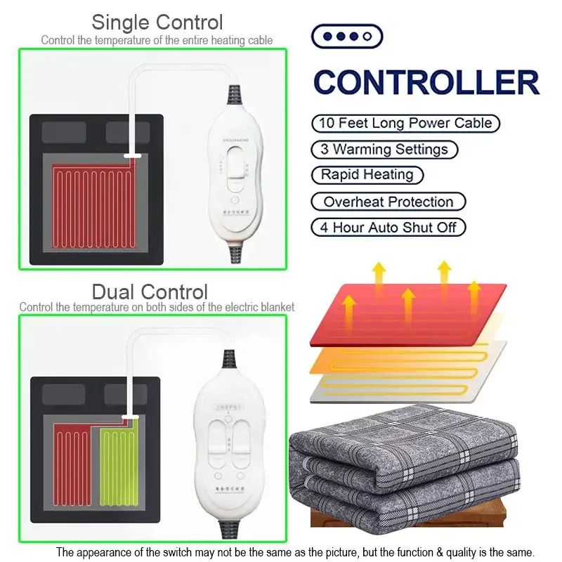 Electric Heated Blanket Double Mat 6