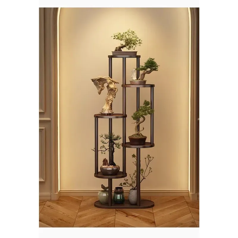Rustic Wood Plant Stand Shelf 4