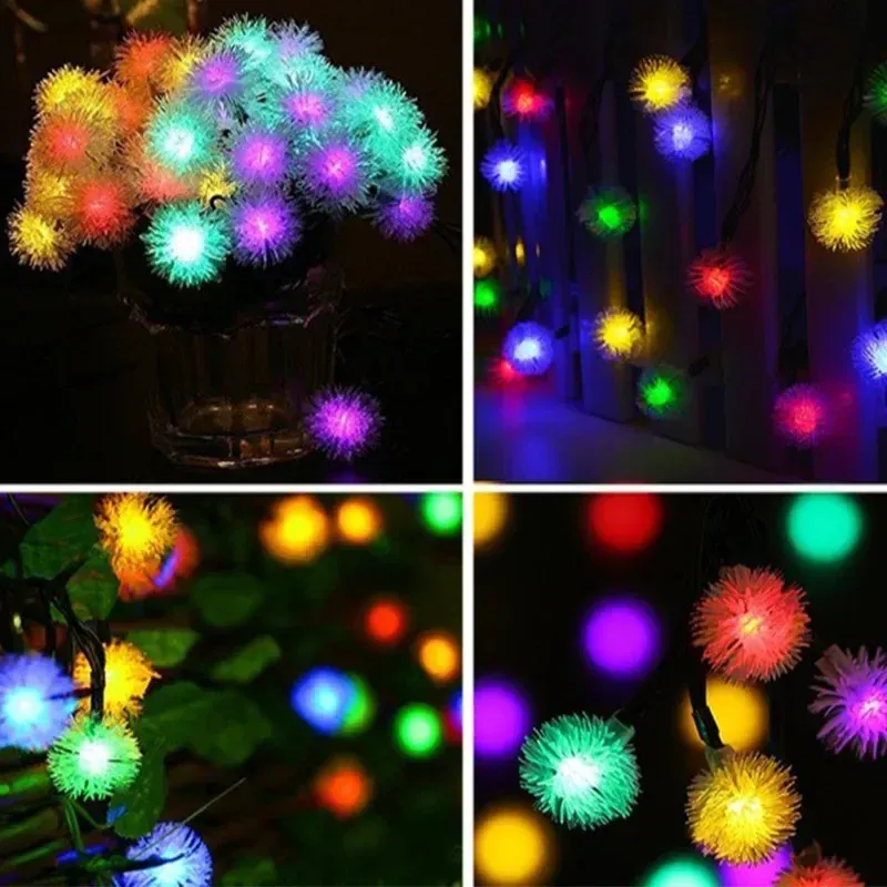 Solar Puffer Ball String Lights - 100 LED 3